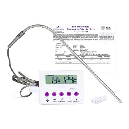 Bel-Art H-B DURAC Calibrated Electronic Thermometer with SS Probe, -50/300C -58/572F, 51 x 18mm 609003400